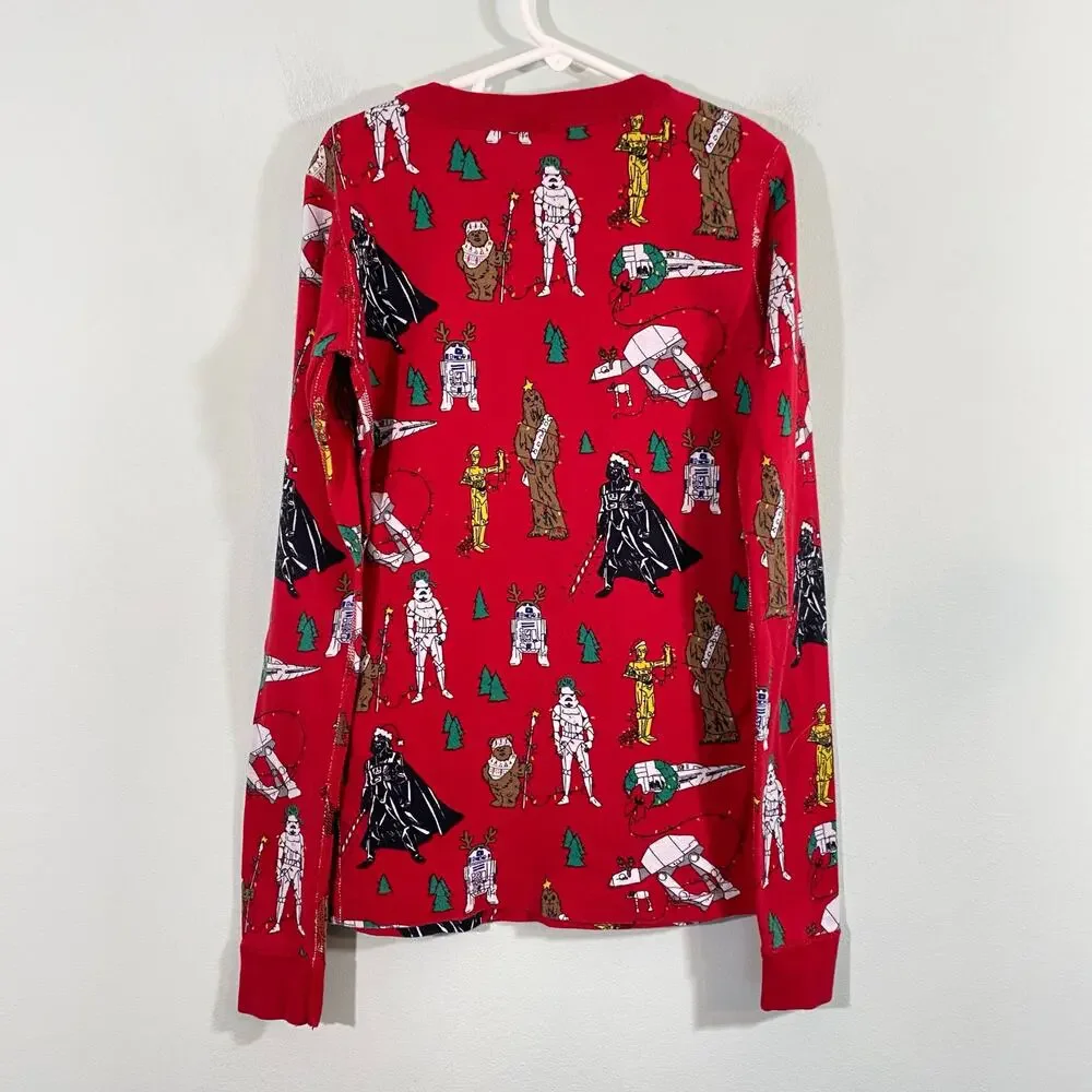 Hanna Andersson Red Star Wars Holiday Christmas Pajamas Top Size 12